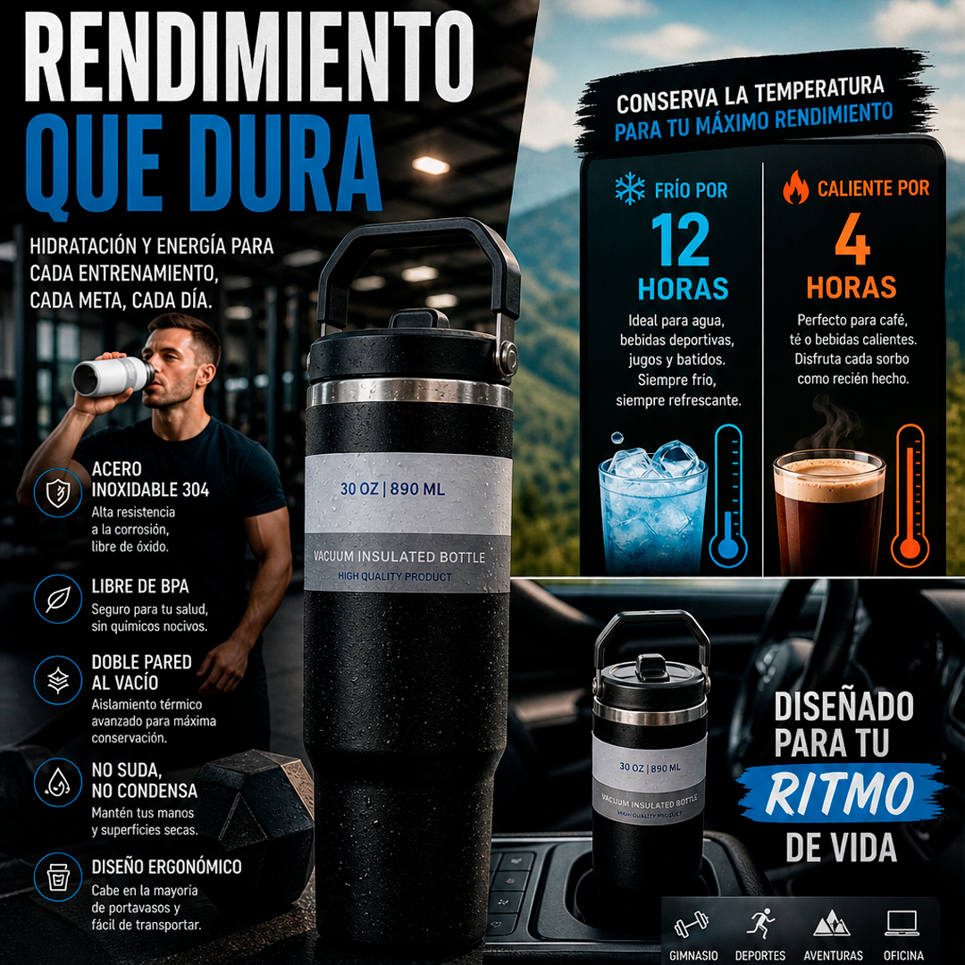 Termo Acero Inoxidable 890ml — Calidad 304